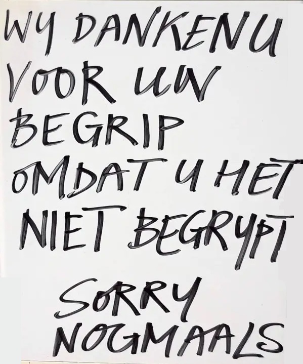 Bord met tekst over begrip en onbegrip – verwijst naar het belang van meer begrip in relaties.