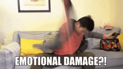 Meme ‘Emotional Damage’ – ironische maar pijnlijke weergave van wat emotionele schade met je kan doen.