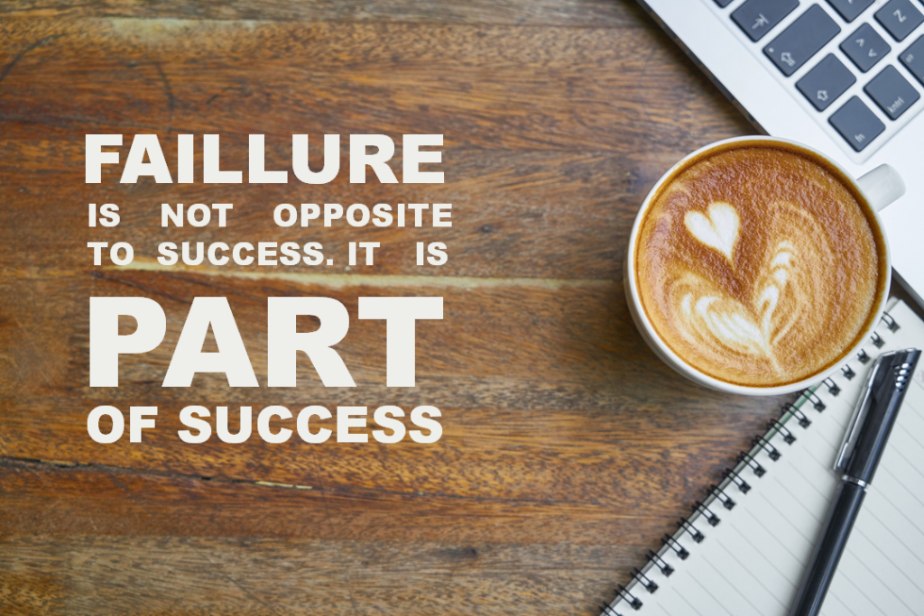 Inspirerende quote dat falen onderdeel van succes is