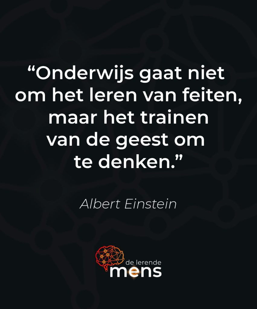 Nieuwe baan citaat over leren en denken